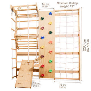 Wooden Swedish Ladder Wall Set Sport 4, Stall Bar, Indoor Jungle Gym