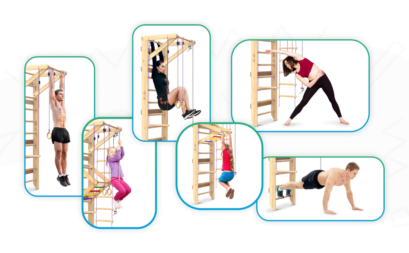 Wooden Swedish Ladder Wall Set Sport 4